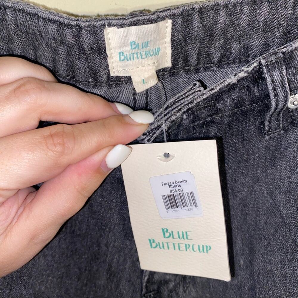 NWT BLUE BUTTERCUP high waist mom shorts Sz L - Picture 3 of 5